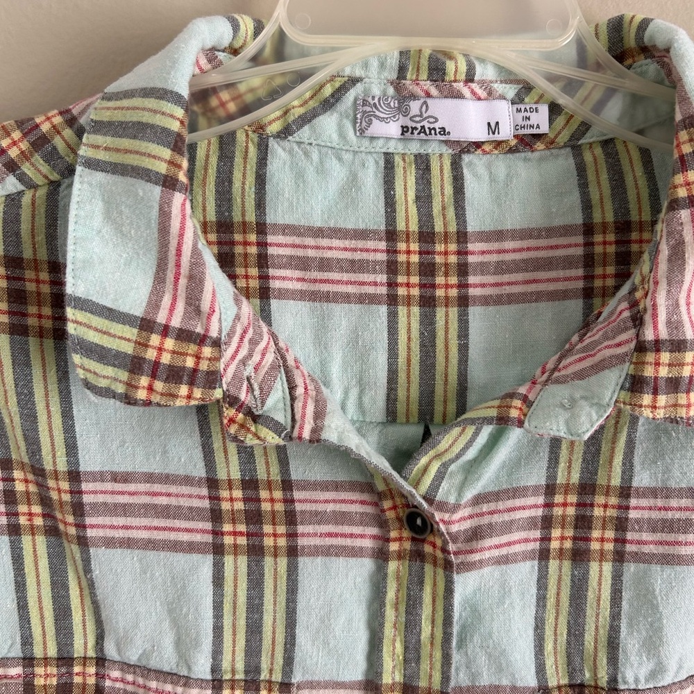 Prana plaid hemp top - Picture 2 of 4